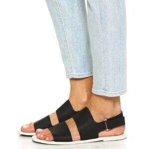 Vince Sorce Black Leather Sandals 7